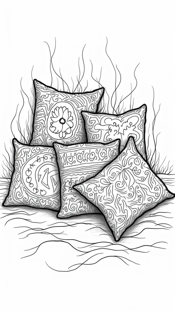 pillow coloring page